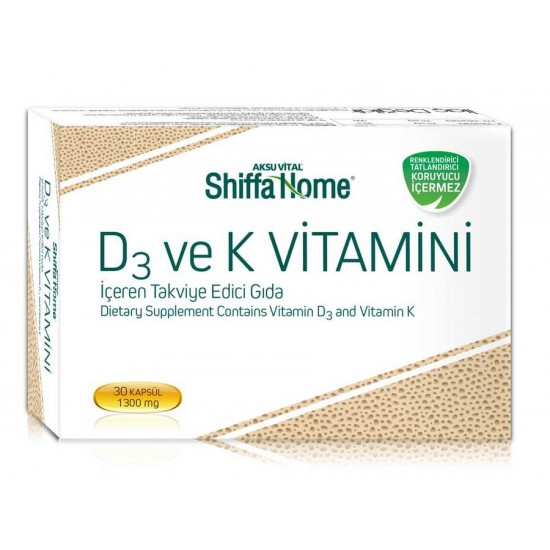 D3 ve K2 Vitamini Shiffa Home 1300 mg Softjel