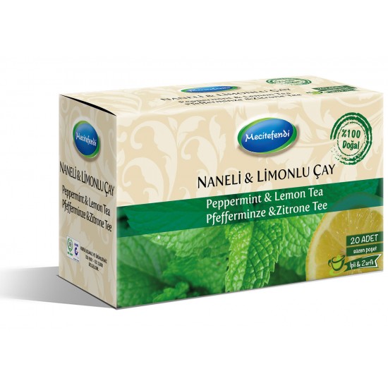 Nane & Limonlu Çay Mecitefendi (İpli & Zarflı Süzen Poşet 20'li)
